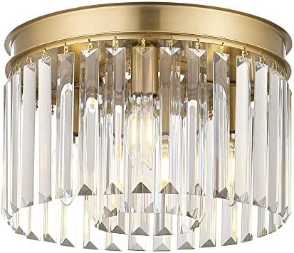 Coyilap Crystal Ceiling Light, 12" Gold Flush Mount Ceiling Light, Light Fixtures Ceiling Mount, ... | Amazon (US)