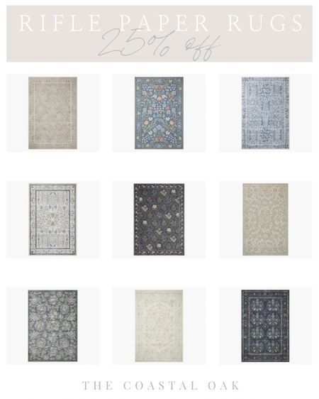 Rugs on sale at Rifle Paper Co for Memorial Day Weekend! Use code BLOOM25 for 25% off. 

home decor furniture area rug blue coastal neutral classic sale

#LTKsalealert #LTKhome #LTKstyletip