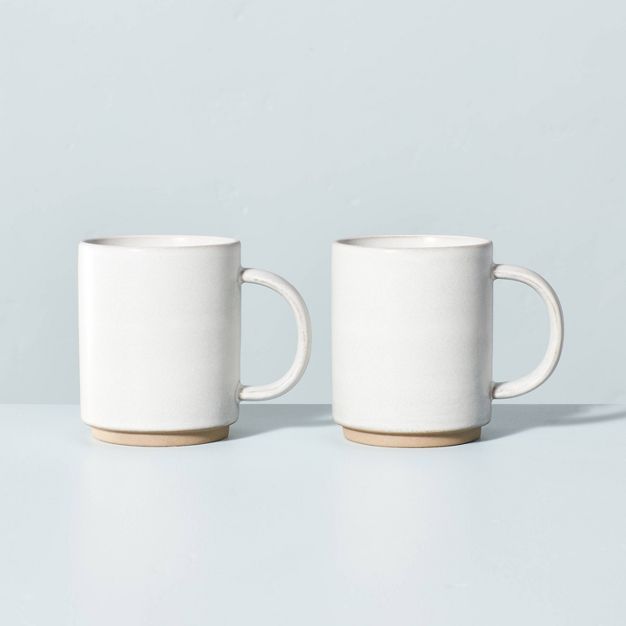 Modern Rim Stoneware Mug Set Sour Cream - Hearth & Hand™ with Magnolia | Target