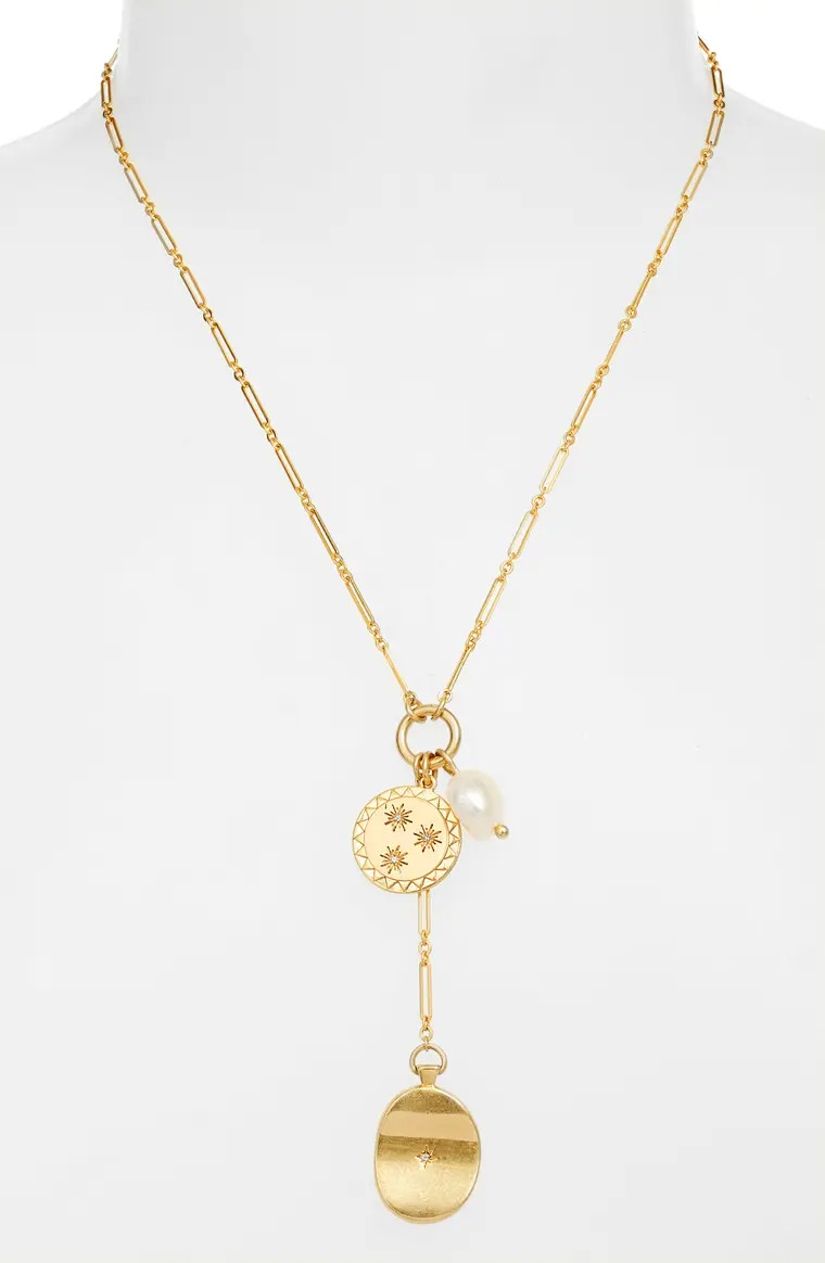 Genuine Freshwater Pearl Charm Y-Necklace | Nordstrom