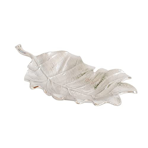 Rely+ Silver Metal Decorative Leaf Tray Antique Jewelry Tray Organizer Kitchen Fall Decor Plates Party Bowl Ring Holder Dish Serving Tray Centerpiece Table | Amazon (US)