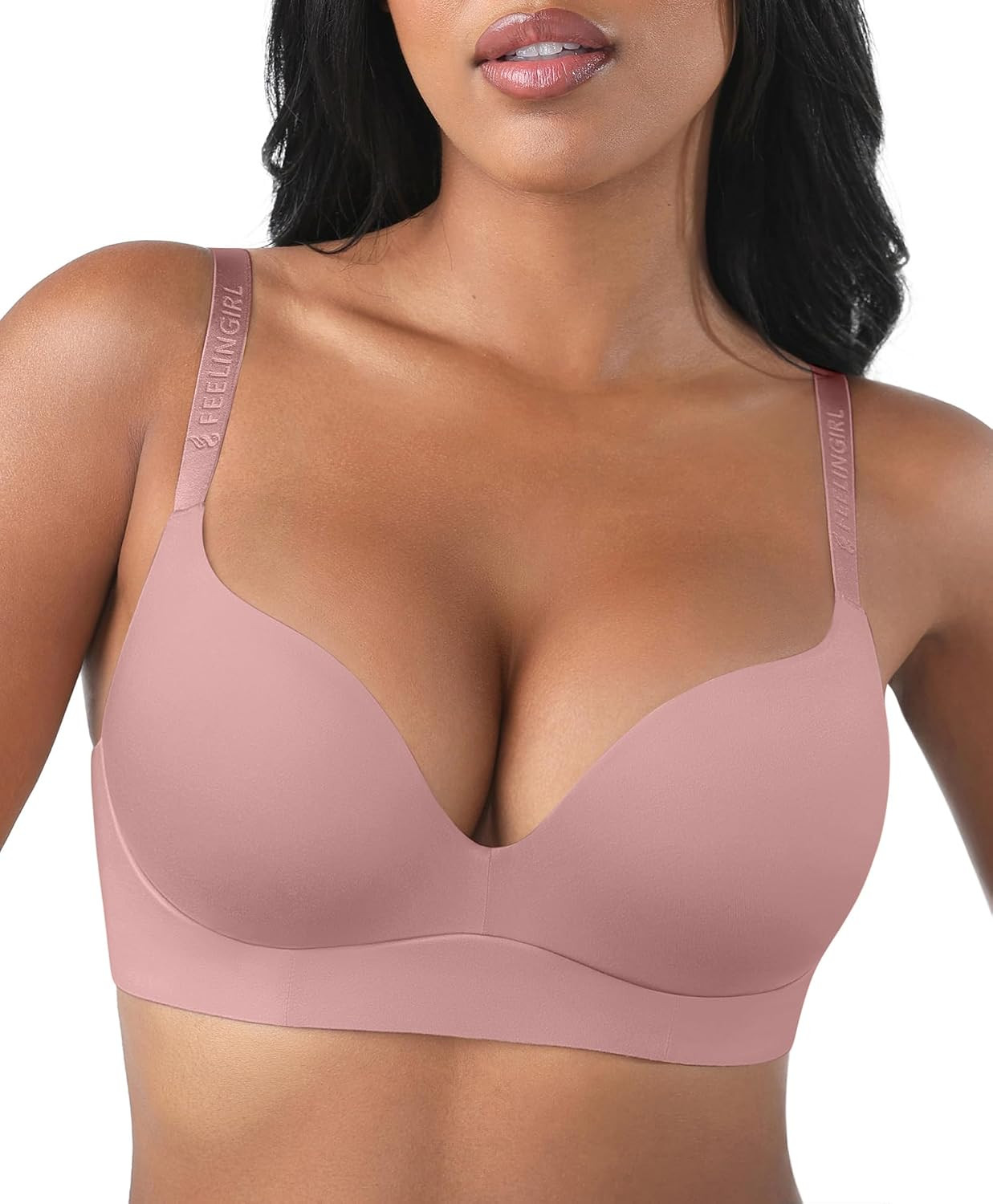 FeelinGirl Wireless Push Up Bra Full Support Lift Balconette Seamless | Amazon (US)