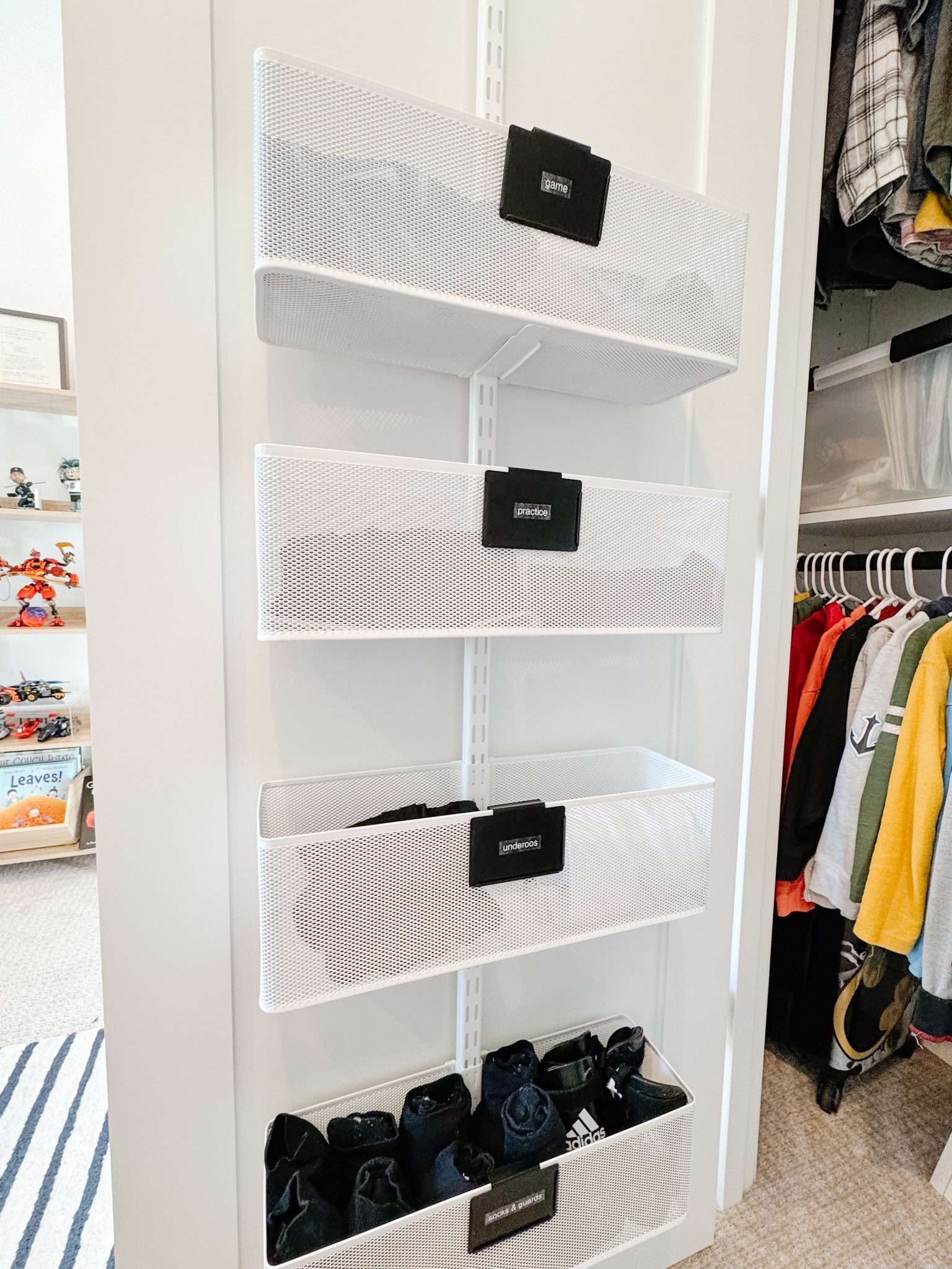 Over the door closet organizer. I’ve been using this to organize all of my guy’s sports uniforms. Helps them see - and find! - everything they need for practice and game day. 

#LTKHome #LTKSeasonal #LTKFamily