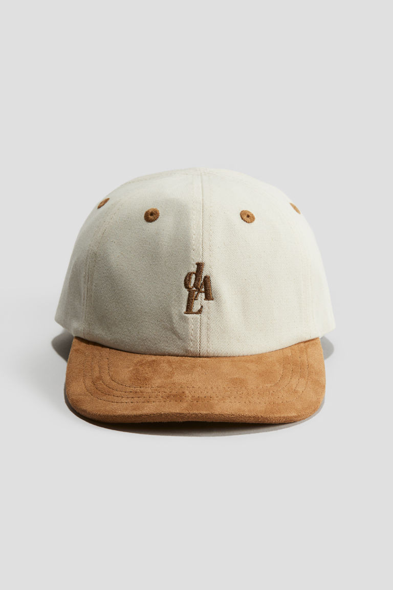 H & M - Embroidery-detail twill cap - Beige | H&M (US + CA)