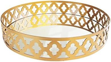 American Atelier Decorative Round Mirror Tray, 16 x 16 x 3-Inch, Gold | Amazon (US)