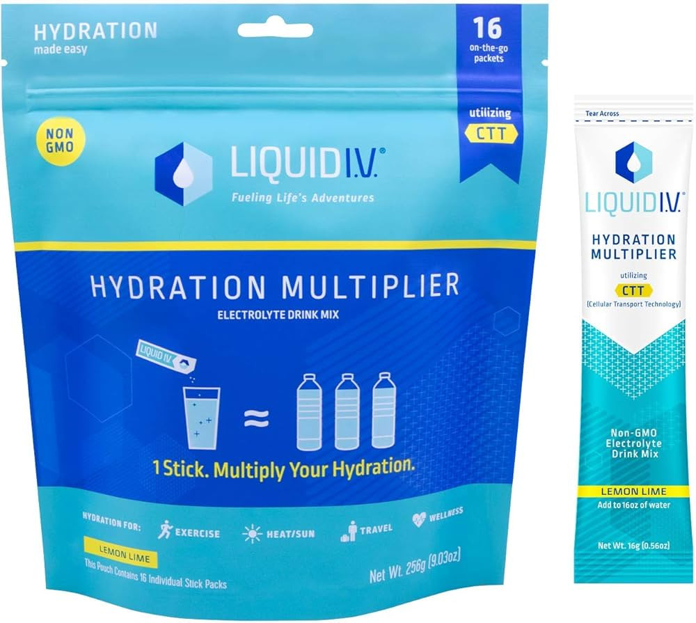 Liquid I.V. Hydration Lemon Lime Electrolyte Powder Drink Mix, 28 Count | Amazon (US)