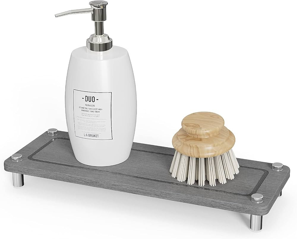 Drying Stone Sink Tray, Bathroom Instant Dry Sink Organizer, Diatomaceous Earth Water Absorbing S... | Amazon (US)