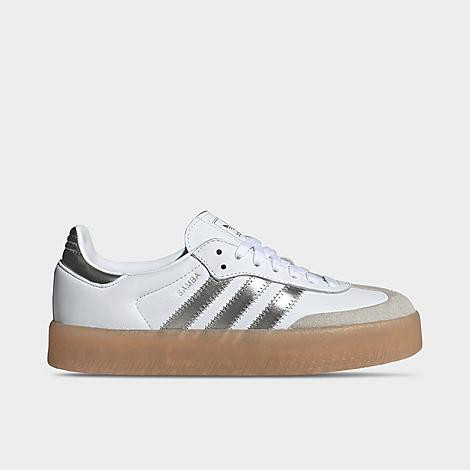 adidas Women's Originals Sambae Casual Shoes in White/Silver Metallic/Gum Size: 11.0 | JD Sports (US)