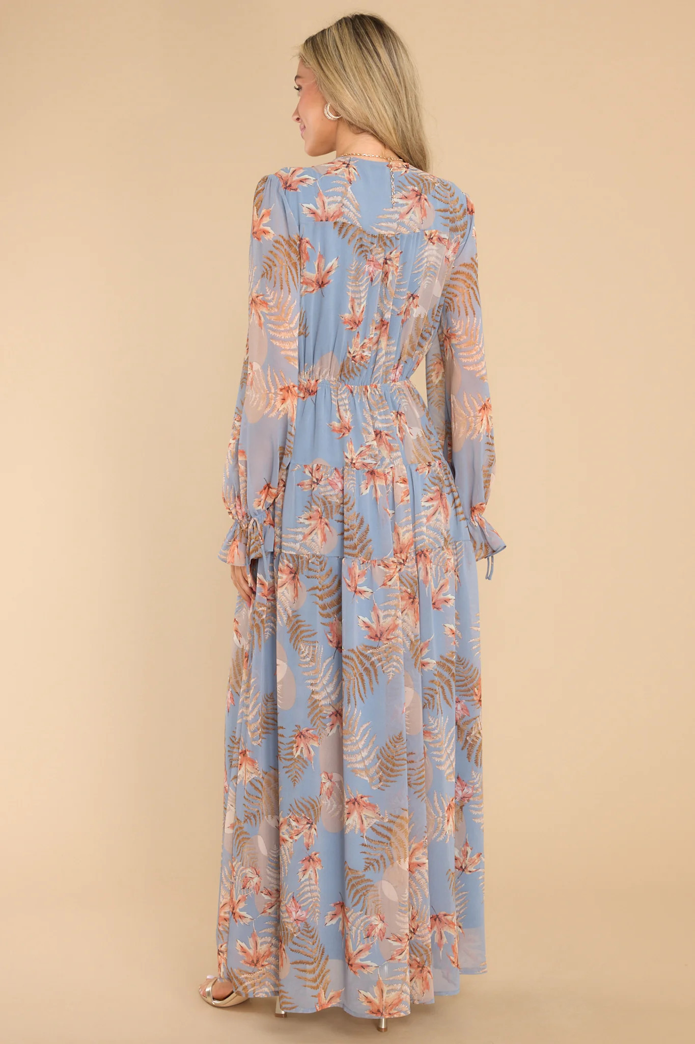 Enchanting Touch Sky Blue Print Maxi Dress | Red Dress 