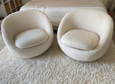 Walmart boucle swivel chairs on sale for only $198!! West elm has something almost identical for $900, so definitely a look for less. Lux on a budget. 

#LTKGiftGuide #LTKU #LTKhome