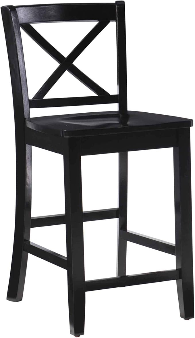 Linon Home Dcor Black X Back Counter Stool, 16" W x 17.91" D x 37.01" H | Amazon (US)