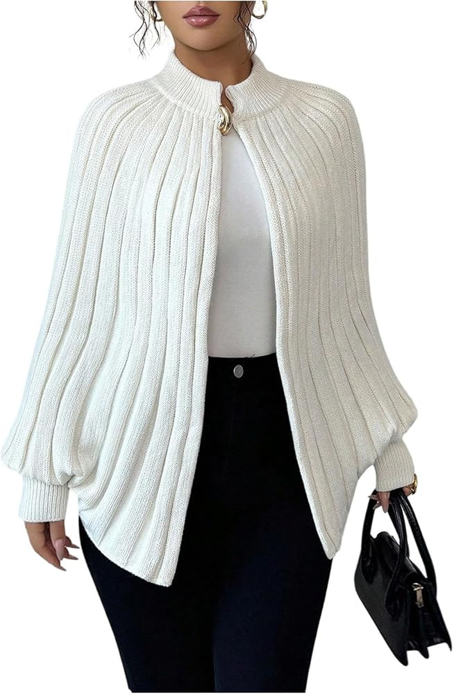 Milumia Women's Metal Button Open Front Cardigan Dolman Long Sleeve Sweater Cardigans | Amazon (US)