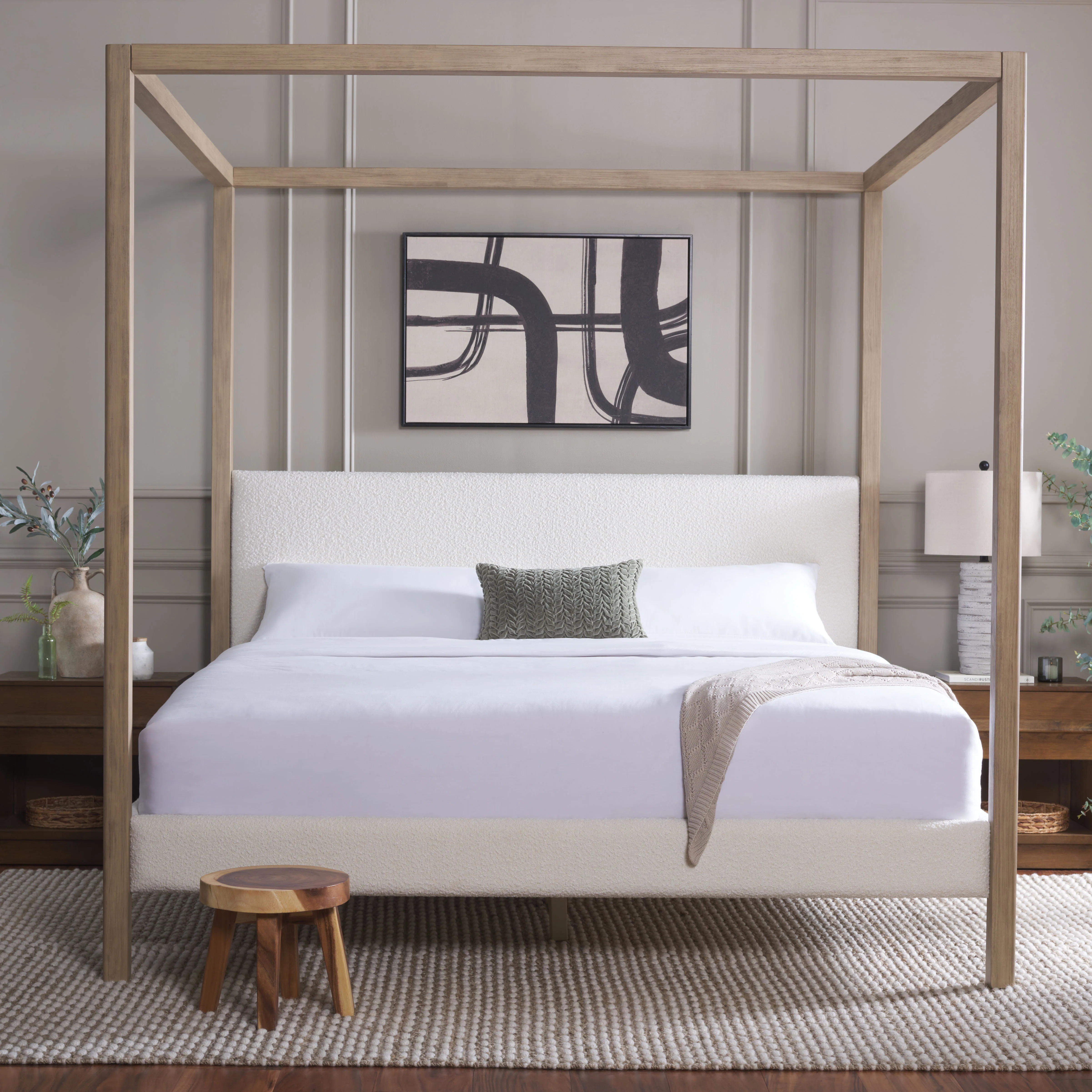 Joss & Main Graciella Boucle King Canaopy Bed | Wayfair | Wayfair North America