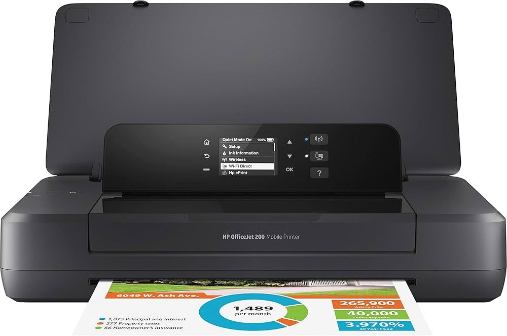 HP OfficeJet 200 Portable Printer with Wireless & Mobile Printing, Works with Alexa (CZ993A) ,Bla... | Amazon (US)