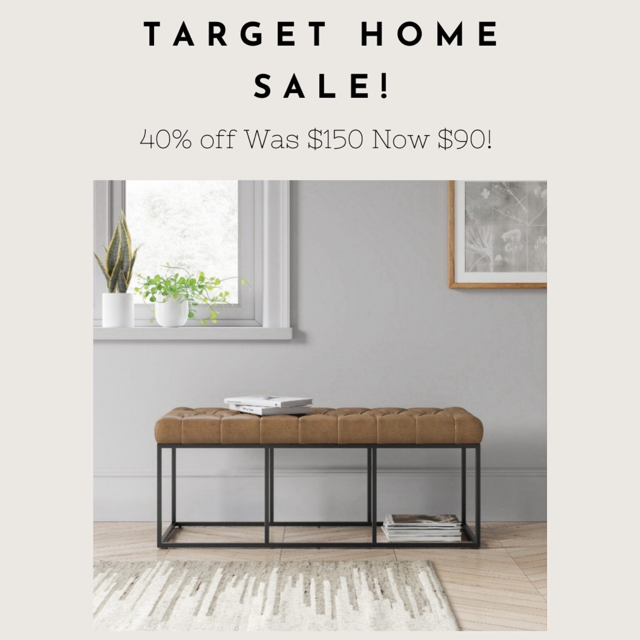 40% off Target home! 
#targethome #bench #ottoman 


#LTKsalealert #LTKfindsunder100 #LTKhome