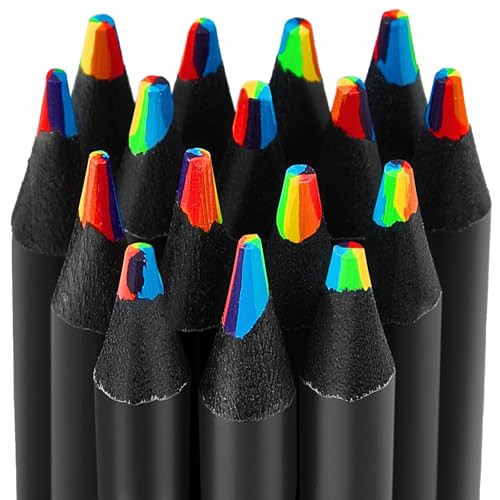 FUAOIS Valentines Day Gifts for kids Classroom, 16 Pcs Rainbow Colored Pencils, art supplies, Easter Basket Stuffers for Teens 5-12 Year Old, Galentines gifts | Amazon (US)