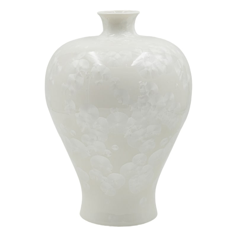 White Iridescent Pattern Porcelain Vase, 11" | At Home
