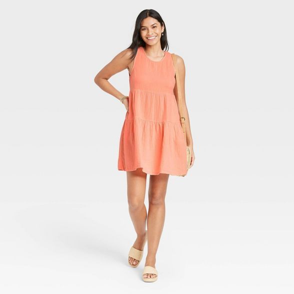 Women's Gauze Tiered Tank Dress - Universal Thread™ | Target