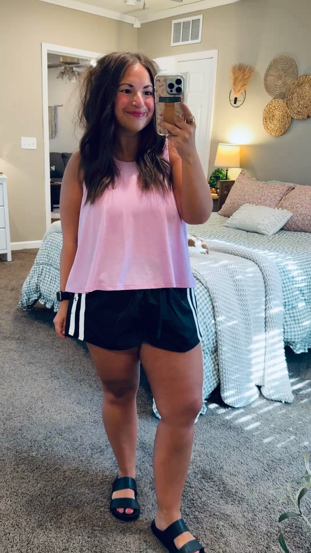 Nothing better than an easy summer outfit 💛 Bright tank + shorts = effortless, comfy, and ready for anything the day brings ☀️

sandals: sold out, but linking similar options below!
shorts: fit true to size // wearing a large
tank: fits true to size (very loose & flowy fit) // wearing a large 

 #LTKootd #LTKMidsize