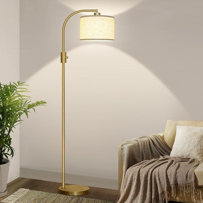 【Upgraded】 Dimmable Floor Lamp, 1200 Lumens LED Bulb Included, Gold Arc Floor Lamps for Livin... | Amazon (US)