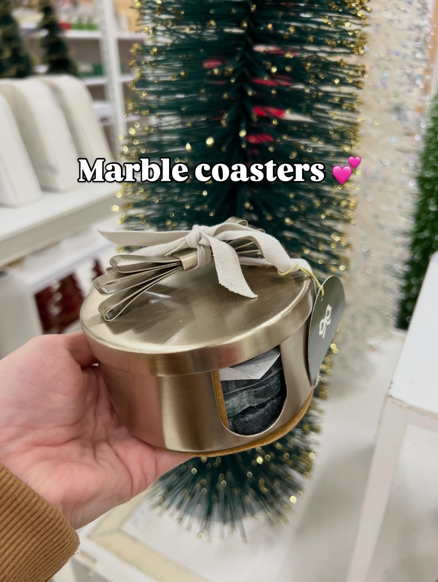 Marble scalloped coasters in a gorgeous bow topped tin makes a lovely gift, hostess gift idea at Target. 

#LTKGiftGuide #LTKFindsUnder50 #LTKHoliday