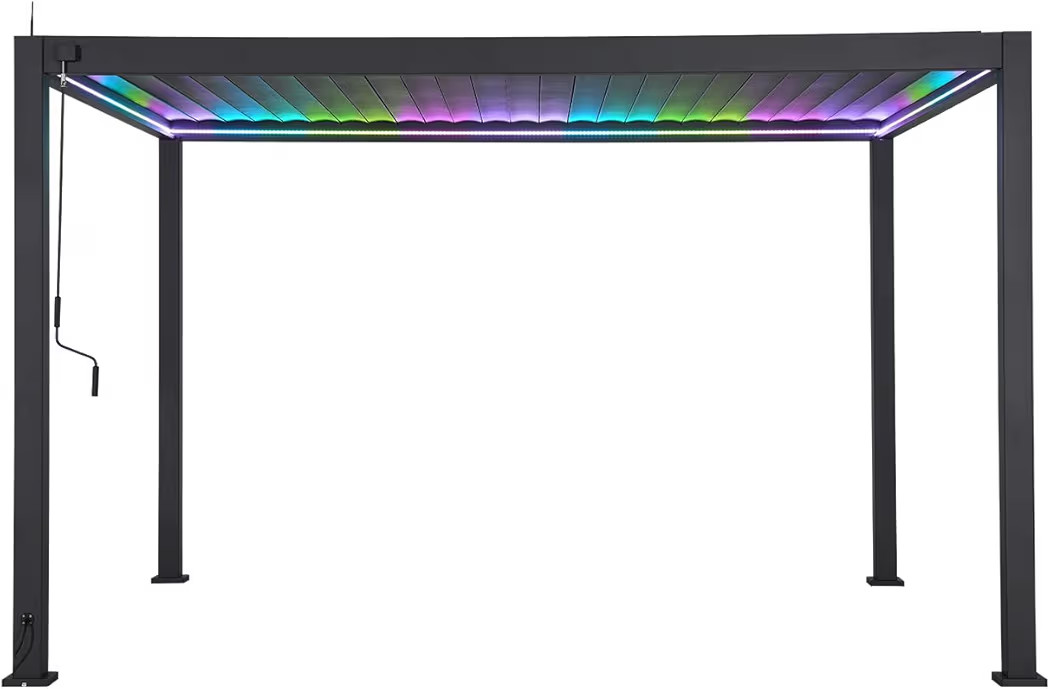 MIRADOR 111S LED Louvered Pergola Gazebo, 10Ft x 13Ft, Integrated LED Strip Lights, Full Aluminum... | Amazon (US)