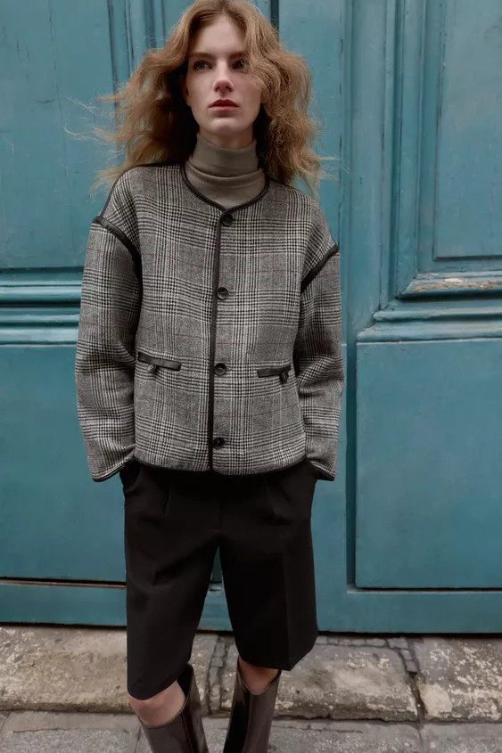 REVERSIBLE FAUX LEATHER PIPING JACKET | Zara US