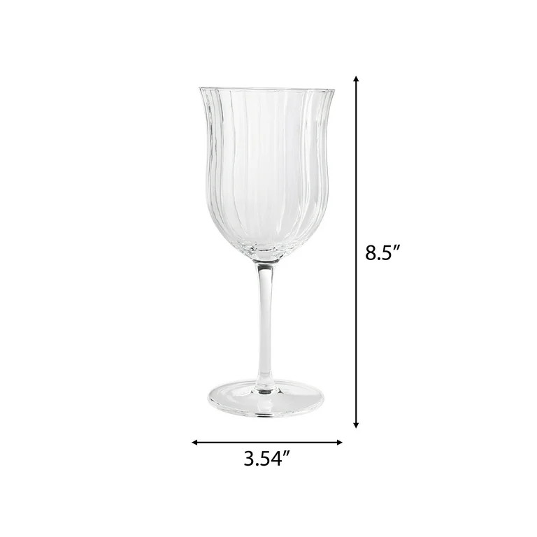The Pioneer Woman Colette 13-Ounce Scalloped White Wine Glasses, Clear, Set of 4 | Walmart (US)