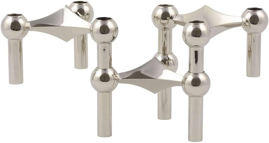 Candle Holder, Metal, Silver, 6.5 x 10.2 cm | Amazon (US)