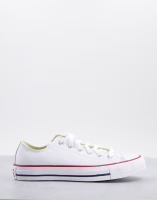 Converse Chuck Taylor All Star Ox trainers in white leather  | ASOS | ASOS (Global)