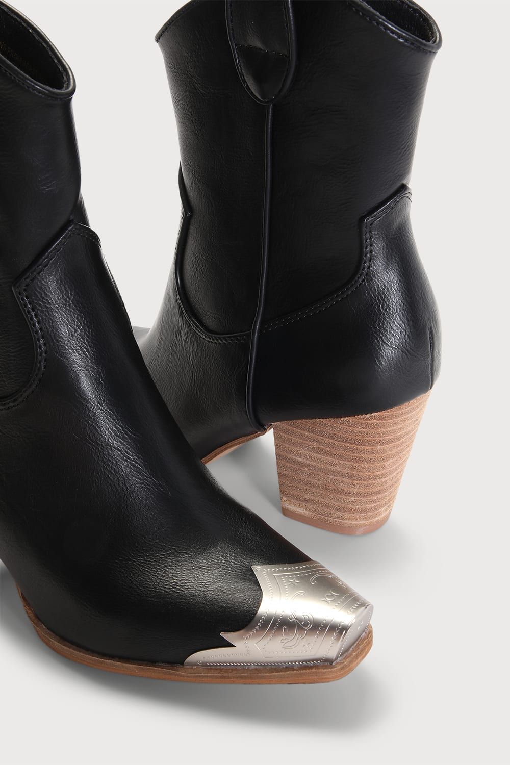 Naiya Black Western Ankle Boots | Lulus