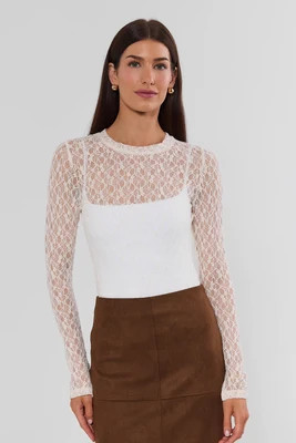Grayson Cream Lace Top | Avara
