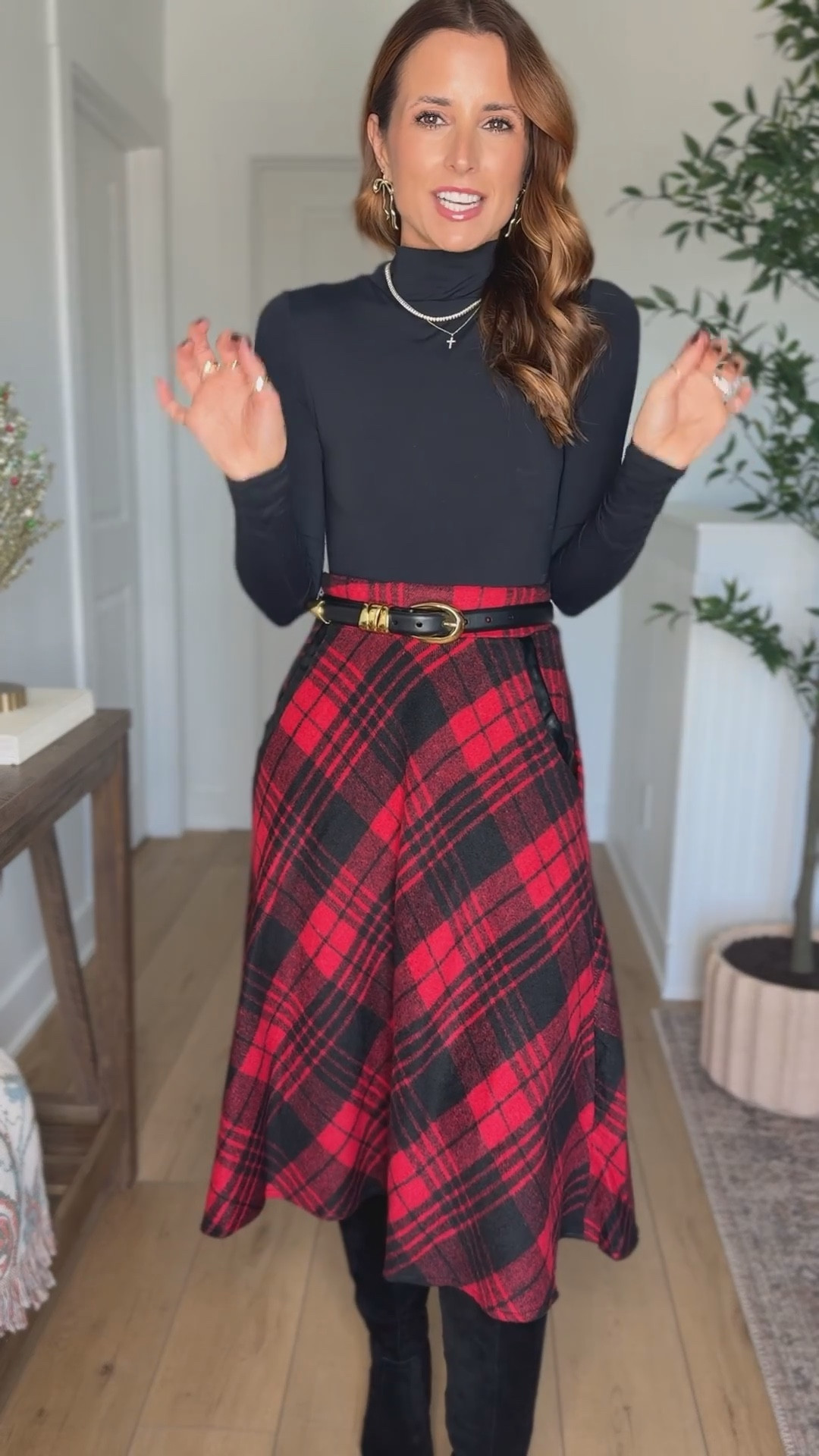 Amazon holiday party outfits - fun and festive plaid skirts. Amazon Christmas party outfits. Wearing XS in each. Christmas party work outfits. I went up half a size in knee high boots. Skirt runs a little big so consider sizing down or add a belt!

#LTKShoeCrush #LTKHoliday #LTKParties