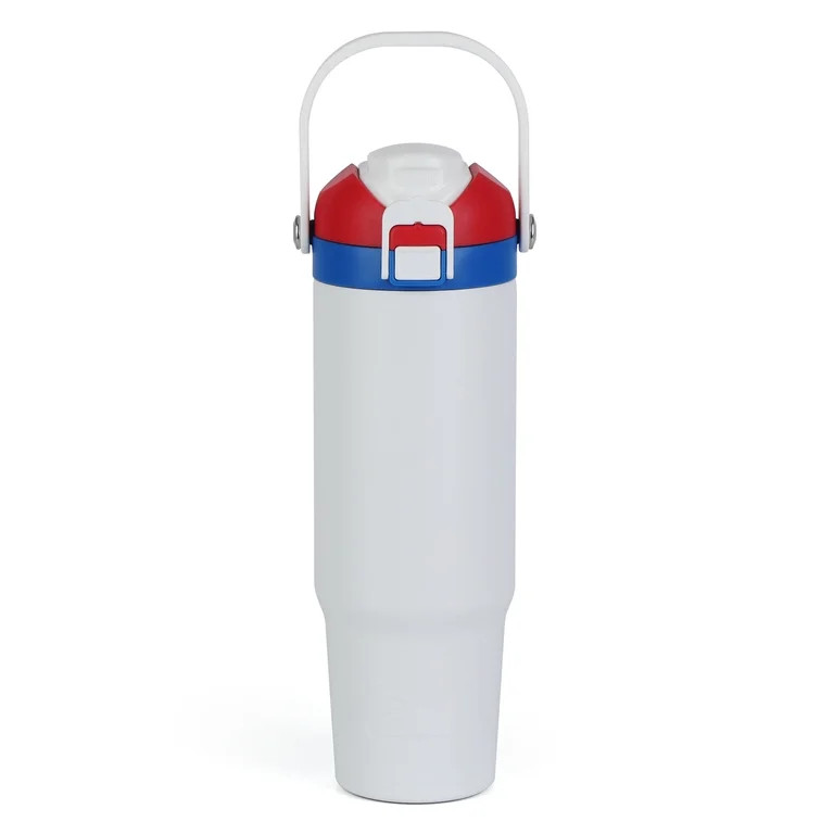 Ozark Trail 30oz Vacuum-Insulated Stainless Steel Dual Lid Insulated Tumbler, Double Wall Vacuum ... | Walmart (US)