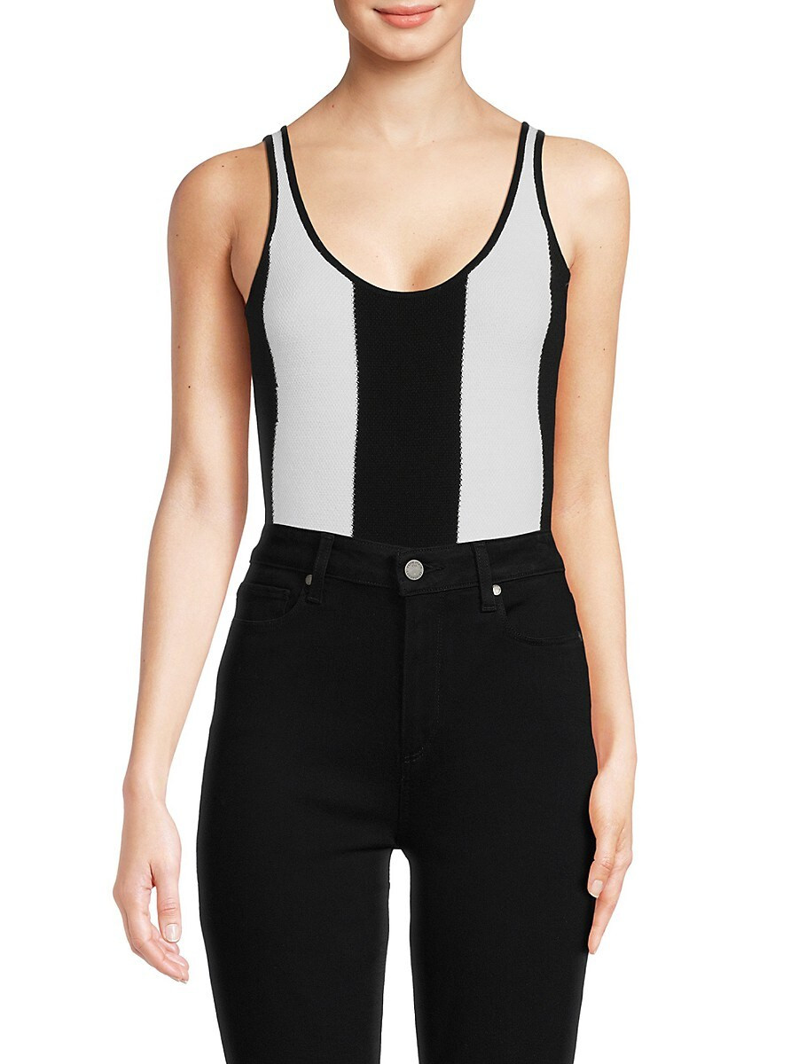 Victor Glemaud Women's Stripe Cashmere Blend Bodysuit - Black White - Size XS | Saks Fifth Avenue OFF 5TH