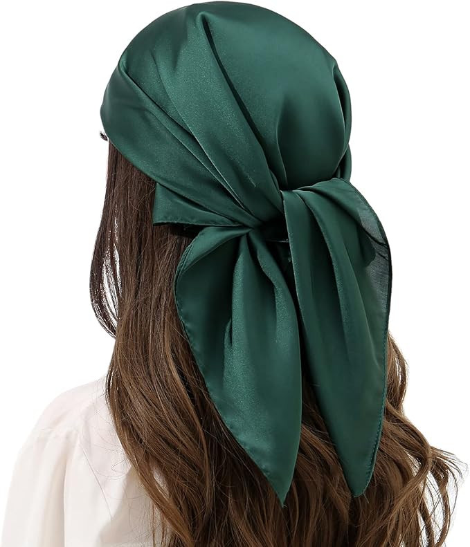 RIIQIICHY Womens Head Hair Scarf Like Satin Silk Scarf Sleeping Hair Wrapping Night 27.5" | Amazon (US)