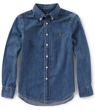 Big Boys 8-20 Long-Sleeve Denim Sportshirt | Dillard's