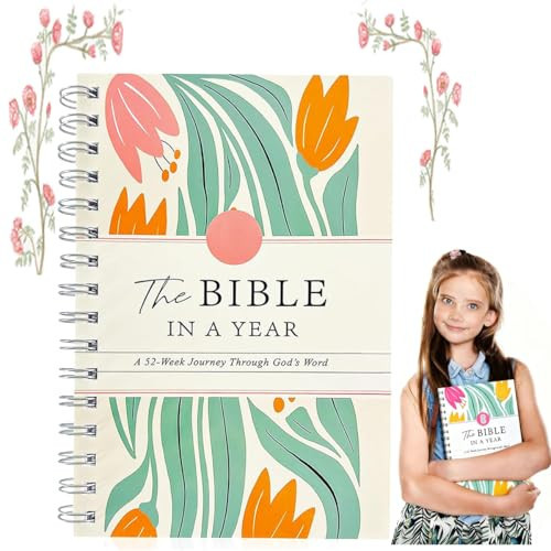 VINCOORA The Bible in a Year: A 52-Week Guided Study Journal for Women with Spiral Binding, Daily Reading Plan, and Note-Taking Space (A4) | Amazon (US)