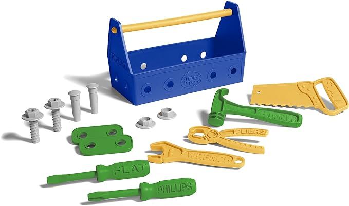 Green Toys Tool Set, Blue - 15 Piece Pretend Play, Motor Skills, Language & Communication Kids Ro... | Amazon (US)