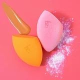 Real Techniques Iconic Blend + Set Makeup Sponge Duo, Orange & Pink Makeup Sponge, 2 Count | Walmart (US)