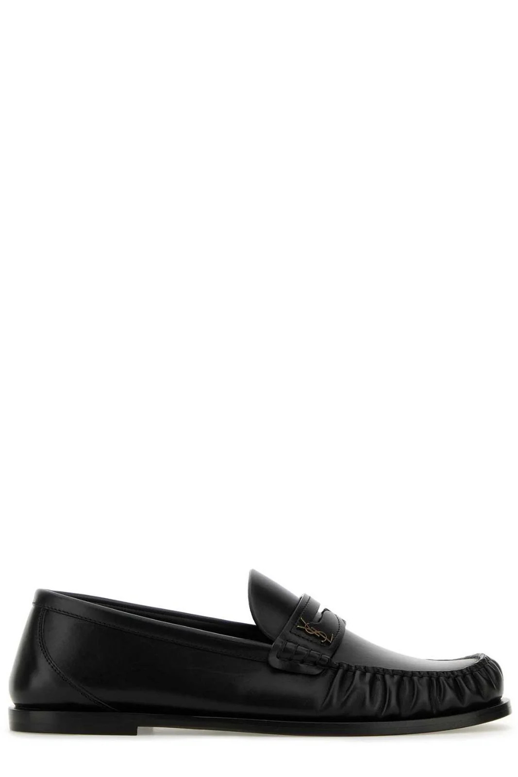 Saint Laurent Laurent Logo Plaque Slip-On Loafers | Cettire Global