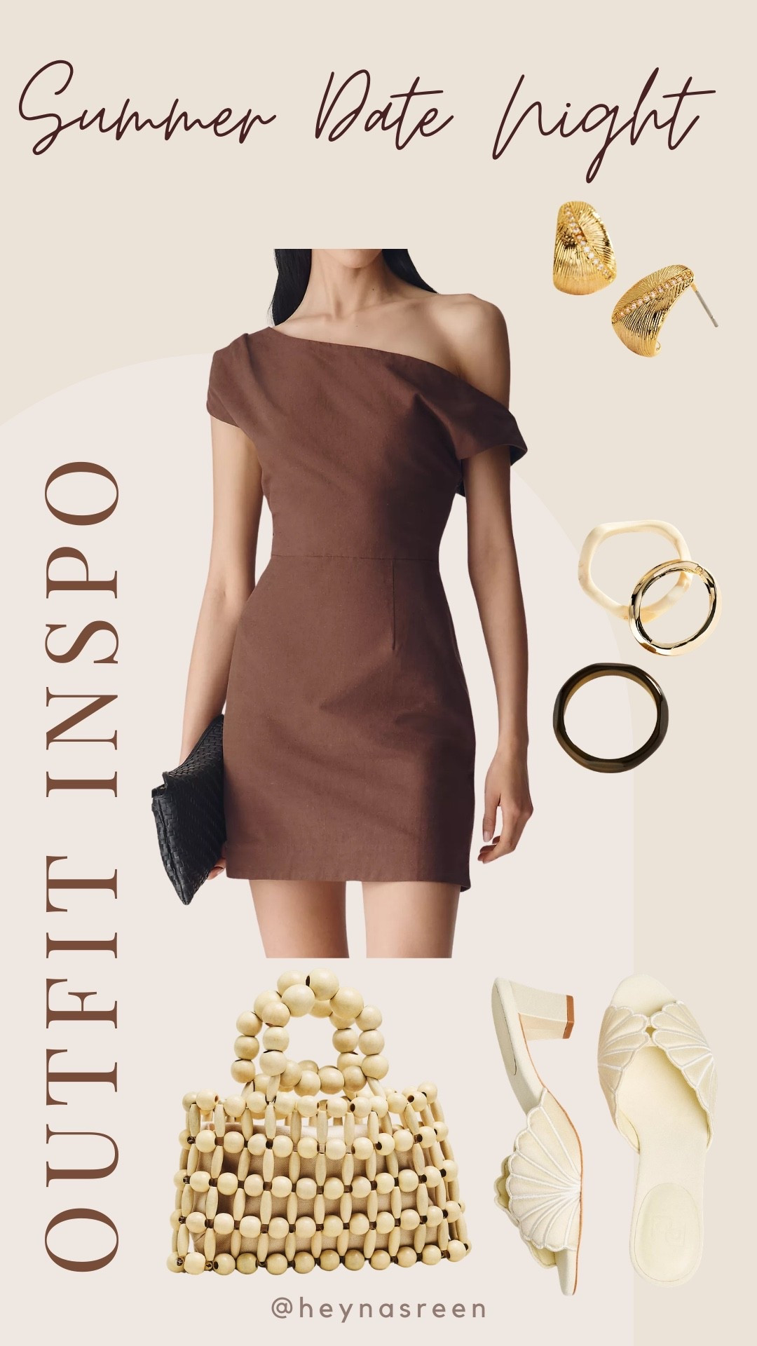 I am loving this brown one-shoulder dress for date night! Use my code NASREEN20 for 20% off $100+ this weekend at Anthropologie.