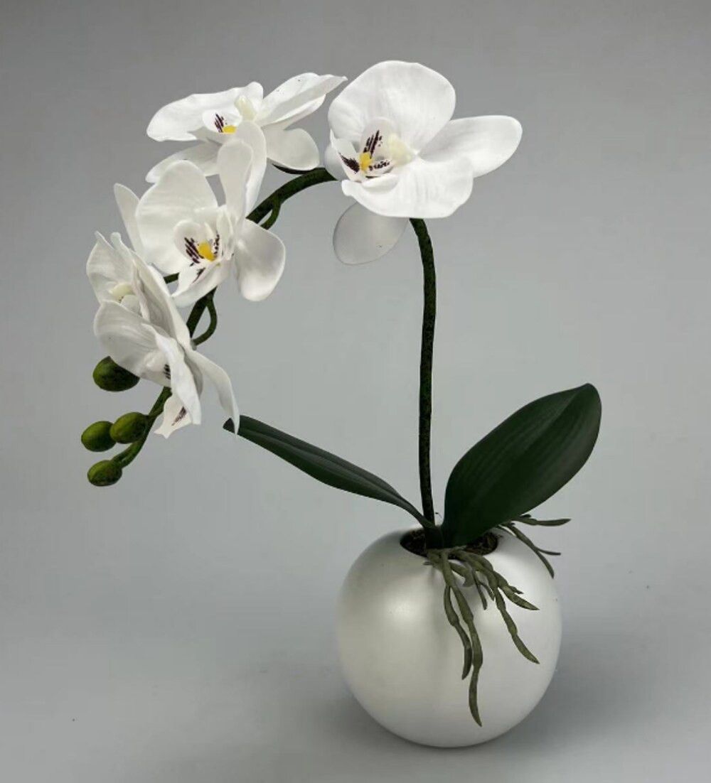 Nearly Natural 11-in White Indoor Orchid Artificial Plant | P1947-LW | Lowe's