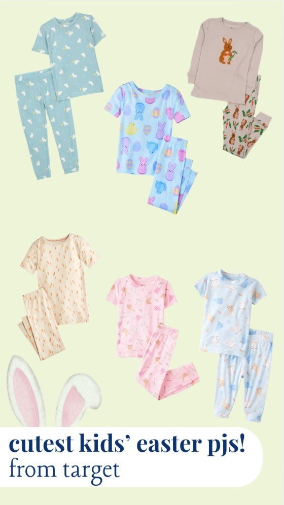 cutest kids’ pajamas from target for easter! so many great options for boys, girls & matching adult pjs 💛