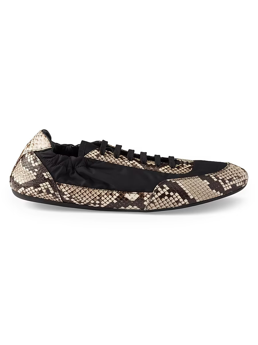 Women's Collapse Re-Nylon and Printed Ayers Leather Sneakers - Black - Size 5.5 | Saks Fifth Avenue