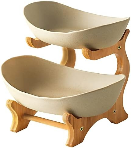 Mangoton 2 Tier Fruit Bowl, Large Fruit Basket for Kitchen, Ceramic Kitchen Bowls for Fruit and V... | Amazon (US)