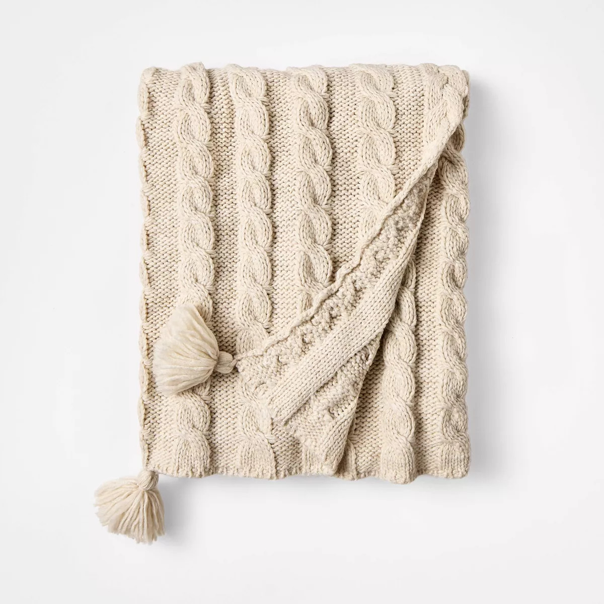 Knit Tassel Braided Throw Ivory - Threshold™ designed with Studio McGee | Target