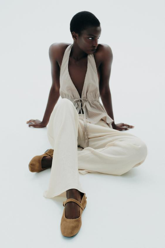 SUEDE BALLET FLATS | Zara US