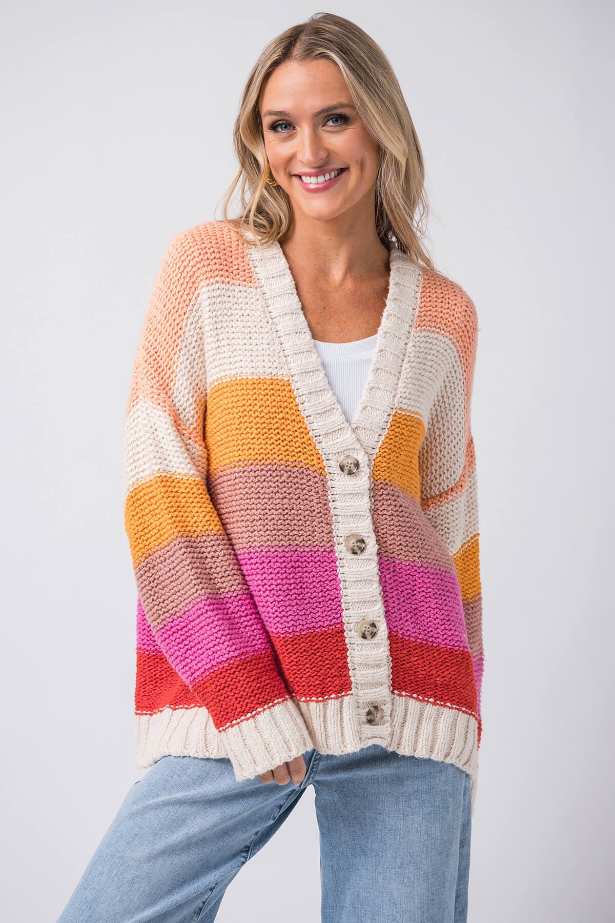 By Together Multi Striped Cardigan | Social Threads