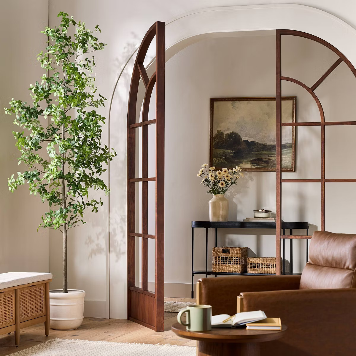 8' Faux Gypsophila Leaf Potted Tree - Hearth & Hand™ with Magnolia | Target